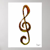 Treble Clef Art - Hand Carved and Digitised