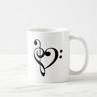 Treble Clef Base Clef Heart Coffee Mug