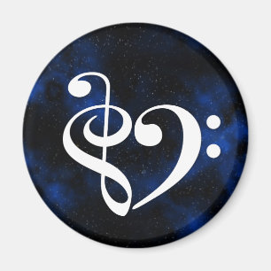 Treble Clef Bass Clef Heart Bassist Milky Way Magnet