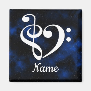 Treble Clef Bass Clef Heart Milky Way Customised Magnet