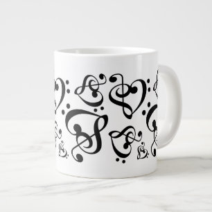 Treble Clef Bass Clef Heart Music Notes Mug