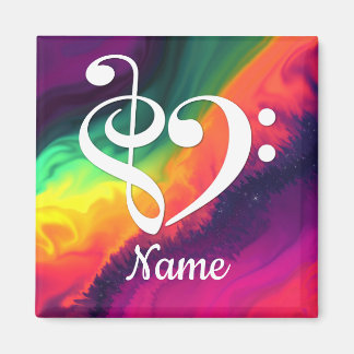 Treble Clef Bass Clef Heart Nebula Customised Magnet