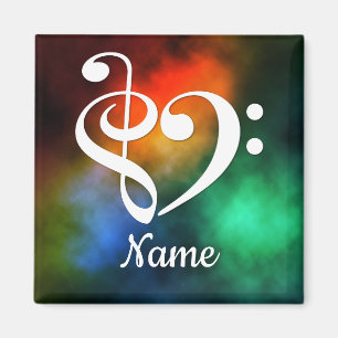 Treble Clef Bass Clef Heart Nebula Customised Magnet