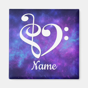 Treble Clef Bass Clef Heart Nebula Customised Magnet