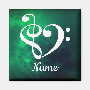 Treble Clef Bass Clef Heart Nebula Customised Magnet