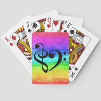 Treble Clef Bass Clef Heart Rainbow Watercolor