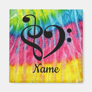 Treble Clef Bass Clef Music Heart Customised Magnet