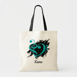 Treble Clef Bass Clef Music Heart Customized Tote Bag