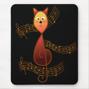 Treble Clef Cat Mouse Mat