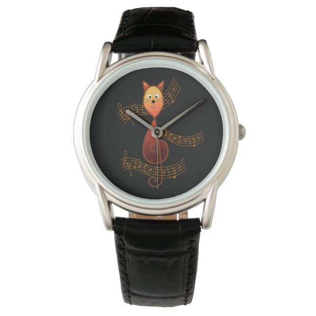 Treble Clef Cat Watch (Front)
