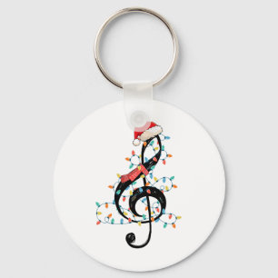 Treble Clef Christmas Lights Music Christmas Lover Key Ring