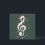Treble Clef Christmas Lights Music Lover Musician Holiday Card<br><div class="desc">Treble Clef Christmas Lights Music Lover Instrument Musician</div>