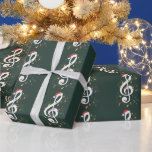 Treble Clef Christmas Lights Music Lover Musician Wrapping Paper<br><div class="desc">Treble Clef Christmas Lights Music Lover Instrument Musician</div>