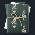 Treble Clef Christmas Lights Music Lover Musician Wrapping Paper Sheet<br><div class="desc">Treble Clef Christmas Lights Music Lover Instrument Musician</div>