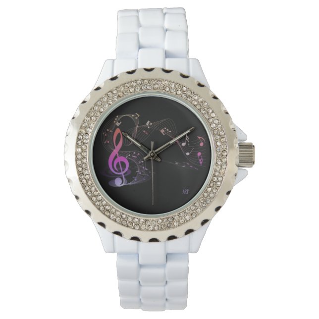 *~* Treble Clef Colourful Modern Music Note Watch (Front)