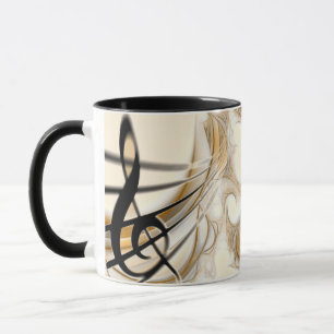 Treble Clef Composition Gold Musician Mug