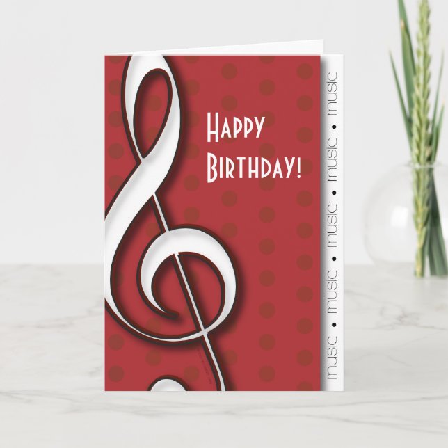 Treble Clef Customisable Music Card (Front)