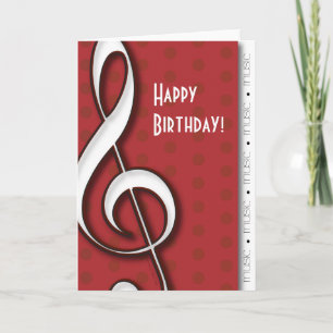 Treble Clef Customisable Music Card