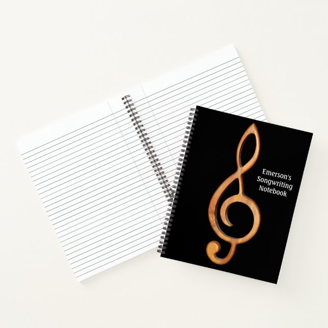 Treble Clef Customise Personalise Music Notebook (Inside)