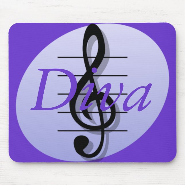 Treble Clef, Diva Mouse Mat (Front)