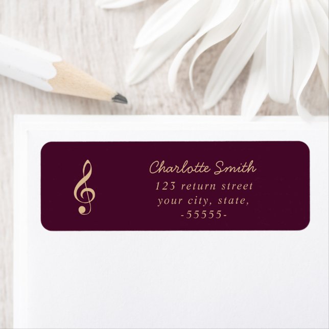 Treble Clef Elegant Script Music Teacher Modern (Insitu)