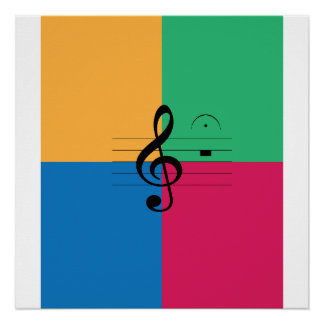 Treble clef, fermata, music, jazz poster