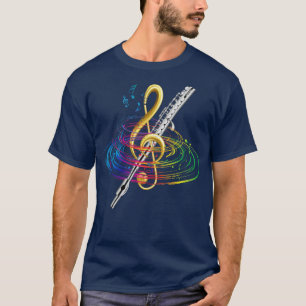Treble Clef Flautist Musical Instrument Flute T-Shirt