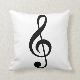 Treble Clef G-Clef Musical Symbol Cushion