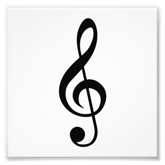 Treble Clef G-Clef Musical Symbol Photo Print (Front)