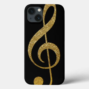 treble clef - golden musical note iPhone 13 case