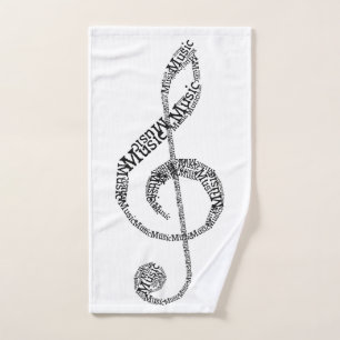 Treble Clef  Hand Towel