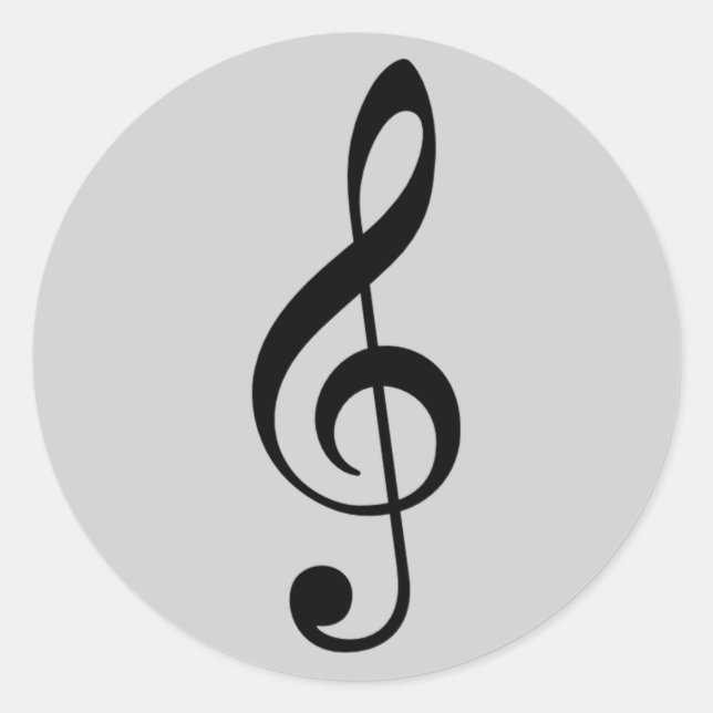 treble clef icon classic round sticker (Front)