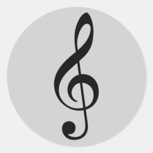treble clef icon classic round sticker