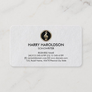 Treble Clef Icon Songwriter Premium Business Card