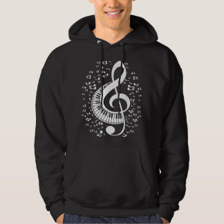 Treble Clef Keyboard Classical Music Notes Pianist Hoodie