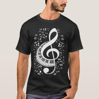 Treble Clef Keyboard Classical Music Notes Pianist T-Shirt
