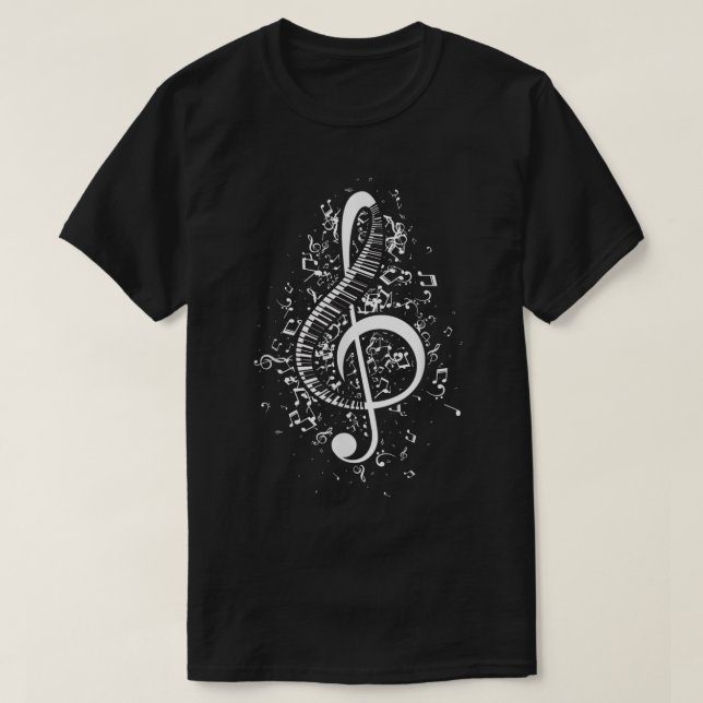 Treble Clef Keys - Piano Player Pianist Classical  T-Shirt (Design Front)