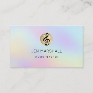 treble clef logo pastel colours background business card