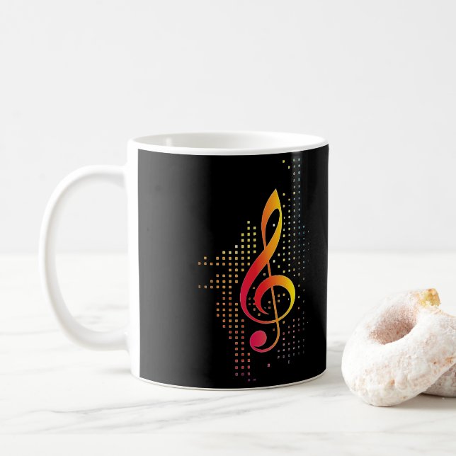 Treble Clef Music Coffee Mug (With Donut)
