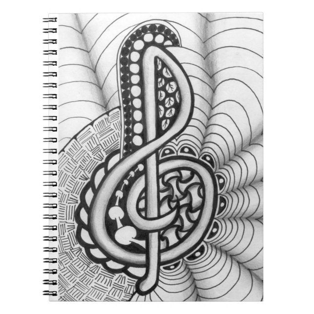 Treble Clef Music Doodle Notebook (Front)