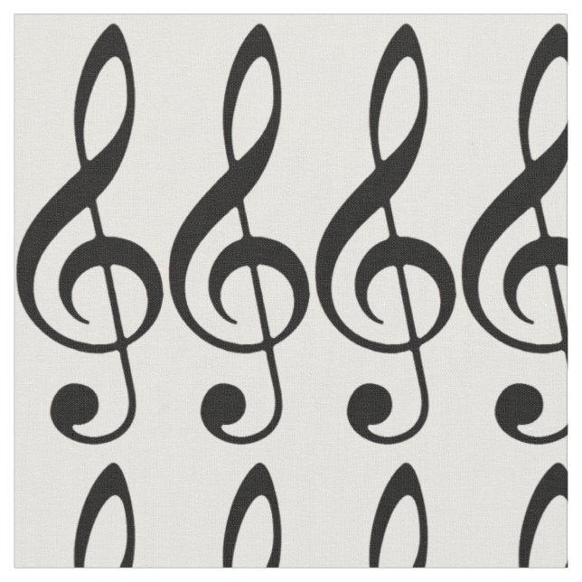 Treble Clef Music Fabric (Close Up)