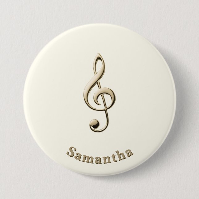 Treble Clef Music Lover's Round Custom 7.5 Cm Round Badge (Front)