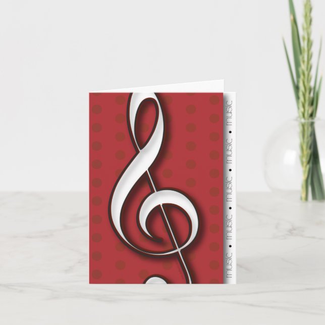 Treble Clef Music Note Card (Front)