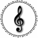 Treble Clef Music Note Design Photo Sculpture Magnet<br><div class="desc">In this simple, black and white design, the treble clef (also known as the g clef) is surrounded by eighth notes in a circular pattern. Ideal for chorus, choir, and band. Would be a great gift for a director, composer, accompanist, or pianist. Use customise button to add names/message to this...</div>