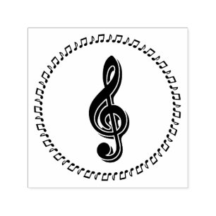 Treble Clef Music Note Design Self-inking Stamp