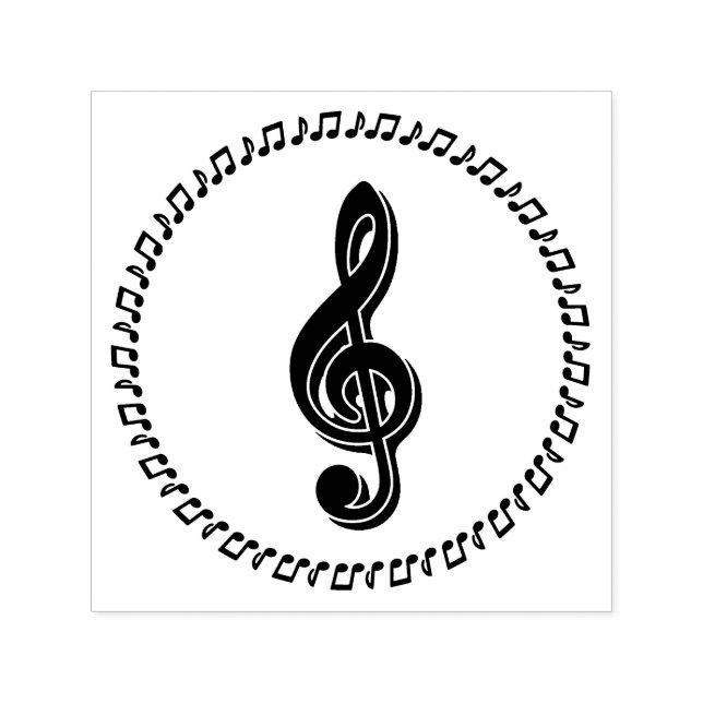 Treble Clef Music Note Design Self-inking Stamp (Design)