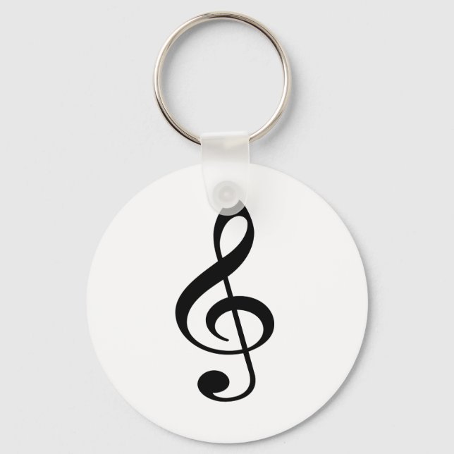 Treble Clef Music Note Key Ring (Front)