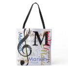 Treble Clef Music Note Monogram with Colour Names