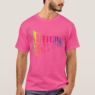 Treble Clef Music Notes Gift Colourful Piano T-Shirt