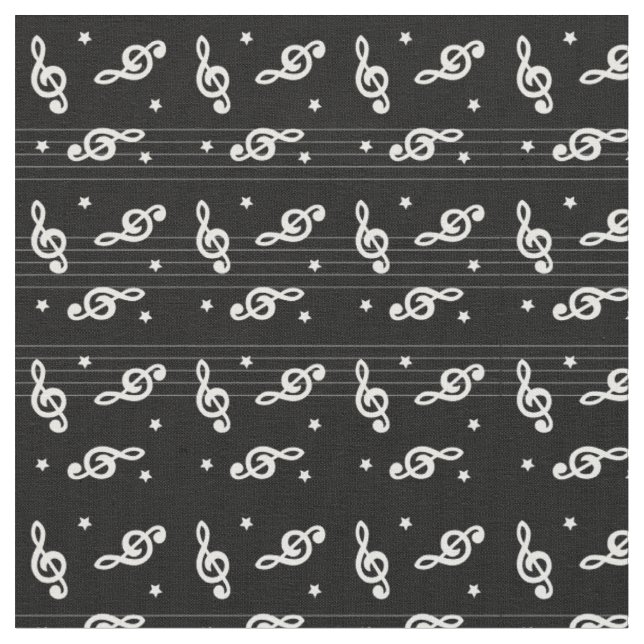Treble Clef Music Pattern Fabric (Close Up)